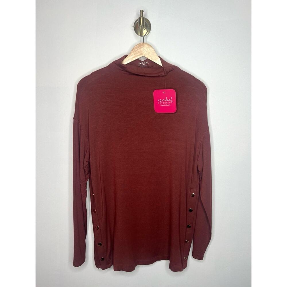 Isabel Maternity Tunic Top Rust Brown